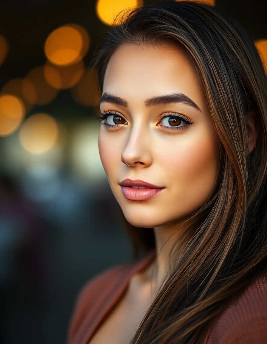 AI generated photorealistic portrait with golden hour lighting - LUNA AI portrait generator